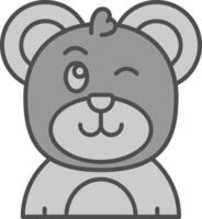 Wink Line Filled Greyscale Icon vector