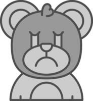 Cry Line Filled Greyscale Icon vector