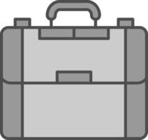 Briefcase Line Filled Greyscale Icon vector