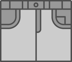 Skirt Line Filled Greyscale Icon vector