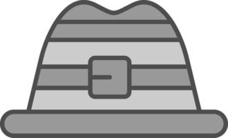 sombrero línea lleno escala de grises icono vector