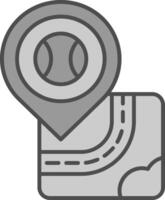 Tenis Line Filled Greyscale Icon vector