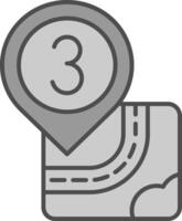 Three Line Filled Greyscale Icon vector