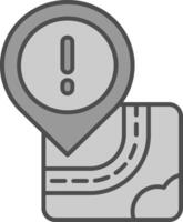 Warning Line Filled Greyscale Icon vector