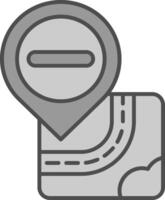 Minus Line Filled Greyscale Icon vector