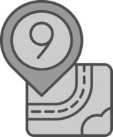 Nine Line Filled Greyscale Icon vector