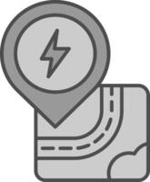 Energy Line Filled Greyscale Icon vector