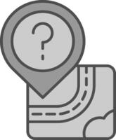 Question Line Filled Greyscale Icon vector