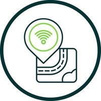 Wifi Line Circle Icon vector