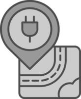 Charger Line Filled Greyscale Icon vector