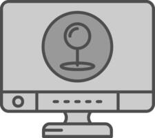 Pin Line Filled Greyscale Icon vector