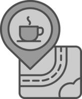 Cafe Line Filled Greyscale Icon vector