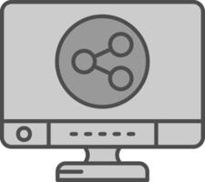 Share Line Filled Greyscale Icon vector