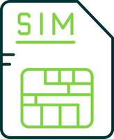 Sim Line Circle Icon vector