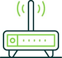 Modem Line Circle Icon vector