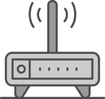 Modem Line Filled Greyscale Icon vector