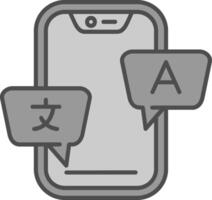 traducir línea lleno escala de grises icono vector