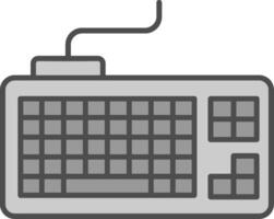 teclado línea lleno escala de grises icono vector