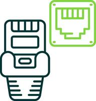 ethernet línea circulo icono vector