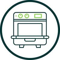 Dishwasher Line Circle Icon vector