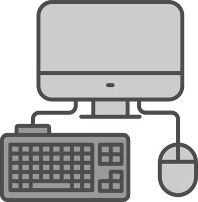 Computer Line Filled Greyscale Icon