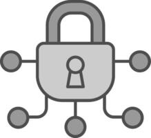 Safe Line Filled Greyscale Icon vector