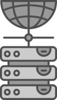 Database Line Filled Greyscale Icon vector