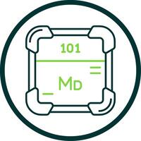 mendelevio línea circulo icono vector