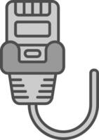 Ethernet Line Filled Greyscale Icon vector