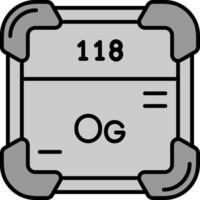 Oganesson Line Filled Greyscale Icon vector