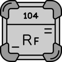 rutherfordio línea lleno escala de grises icono vector