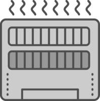 Heater Line Filled Greyscale Icon vector