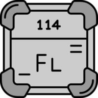 Flerovium Line Filled Greyscale Icon vector