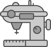 Sewing Line Filled Greyscale Icon vector