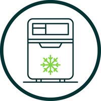 Refrigerator Line Circle Icon vector