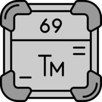 Thulium Line Filled Greyscale Icon vector