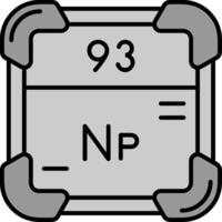 Neptunium Line Filled Greyscale Icon vector