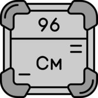 Curium Line Filled Greyscale Icon vector