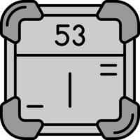 Iodine Line Filled Greyscale Icon vector