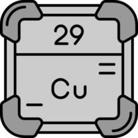 cobre línea lleno escala de grises icono vector