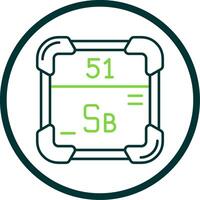 Antimony Line Circle Icon vector