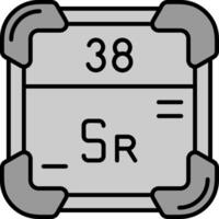 Strontium Line Filled Greyscale Icon vector