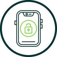 Unlock Line Circle Icon vector