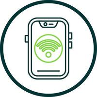 Wifi Line Circle Icon vector