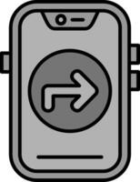 Direction Line Filled Greyscale Icon vector