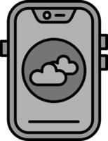 Cloud Line Filled Greyscale Icon vector