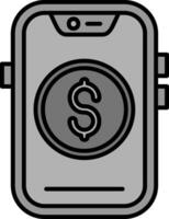 Money Line Filled Greyscale Icon vector