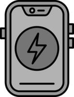 Energy Line Filled Greyscale Icon vector