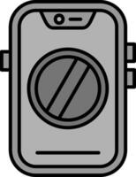 Ban Line Filled Greyscale Icon vector