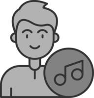 Music Line Filled Greyscale Icon vector
